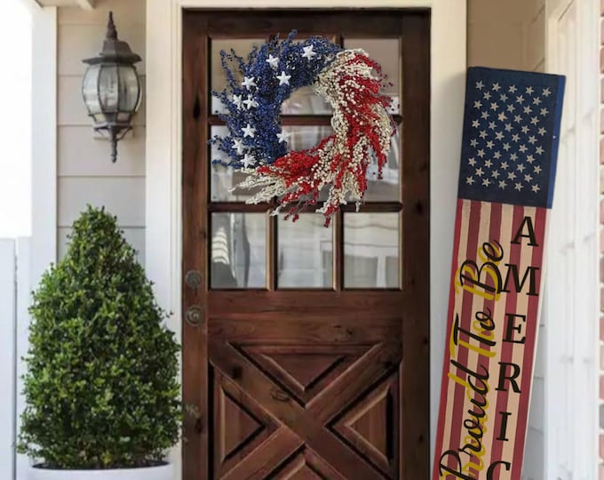 American Flag Porch Sign: Patriotic USA Decor