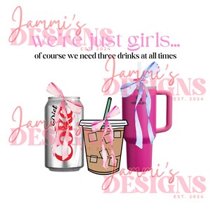 We're Just Girls Drink Trio Diet Coke Pink Stanley