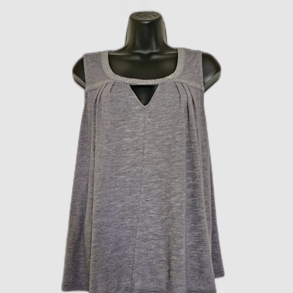 Juicy Couture Heather Gray Studded Peekaboo Tank Top Size Lg