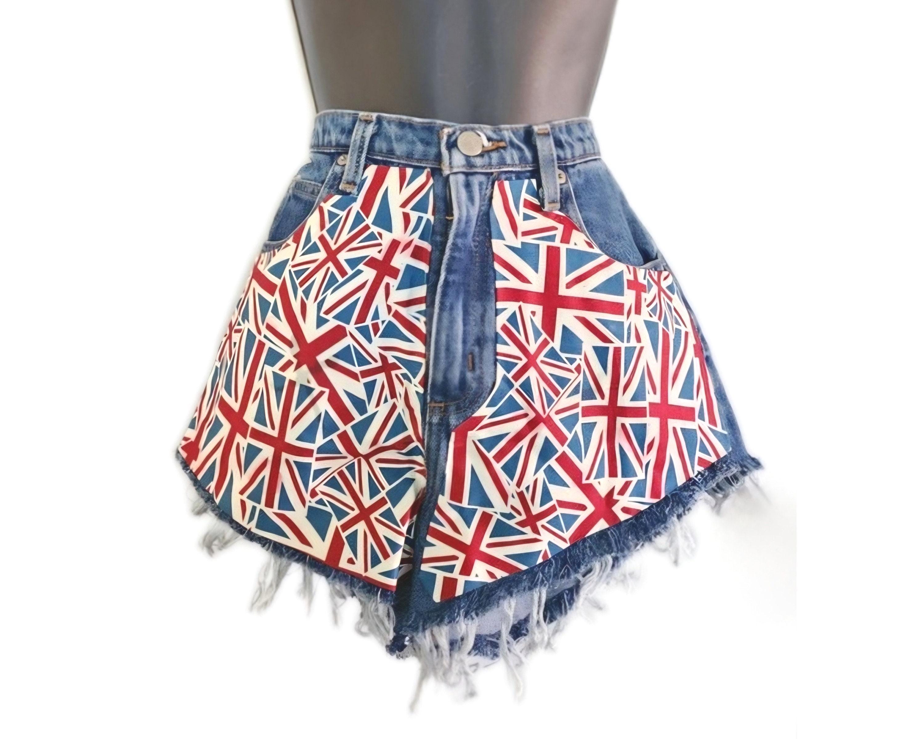 Union Jack Denim Shorts - Etsy