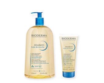 Bioderma Atoderm Shower Oil, 33.8 fl oz + 3.4 fl oz Travel Shower Cleansing Oil