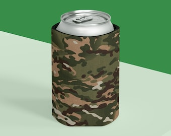 Enfriador de latas SloCam M12 con camuflaje: portalatas militar, funda térmica para bebidas, funda para bebidas para exteriores, funda para cerveza con camuflaje, regalo con temática militar