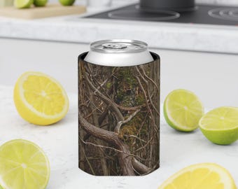 Enfriador de latas con camuflaje de Real Woods: soporte militar para latas, funda térmica para bebidas, funda para bebidas para exteriores, funda para cerveza con camuflaje, regalo con temática militar