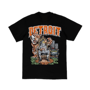 Camiseta de béisbol de Detroit, camiseta de Tiger, camiseta de peso pesado, camiseta vintage