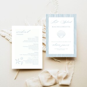 Last Splash Bachelorette Party Invite Editable Template | Coastal Bachelorette Invitation | Ocean Theme Party I Bride-to-Be I COASTAL