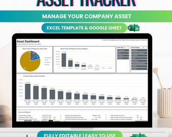 Tabelle zur Verfolgung | Excel & Google Sheets | Sachbuch | Abschreibungsrechner | Business-Finance-Vorlage