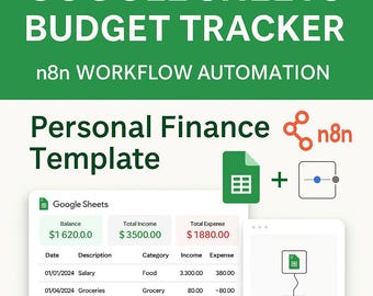 Notion Template Finance Tracker Arbeitsablauf | Google Sheets Automatik | Digital Download Vorlage