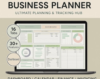 All-in-One Service Business Planer | Excel Google Sheets Dashboard | Auftrags-Tracker & Rechnungsstellung