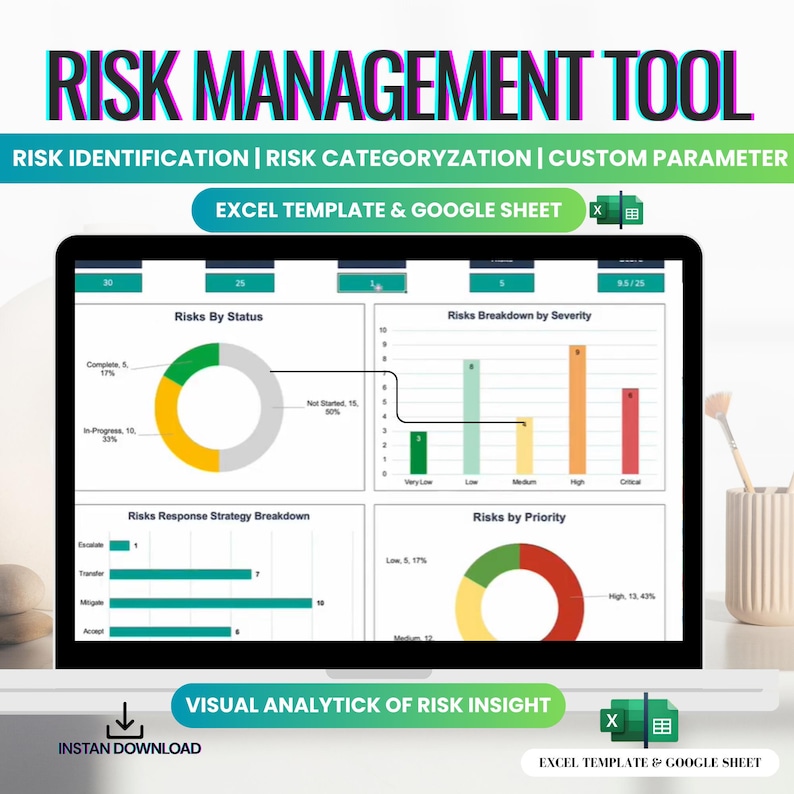 Visualization For Risk Risk Management Tool | Excel & Google Sheets Template (digital Download ...