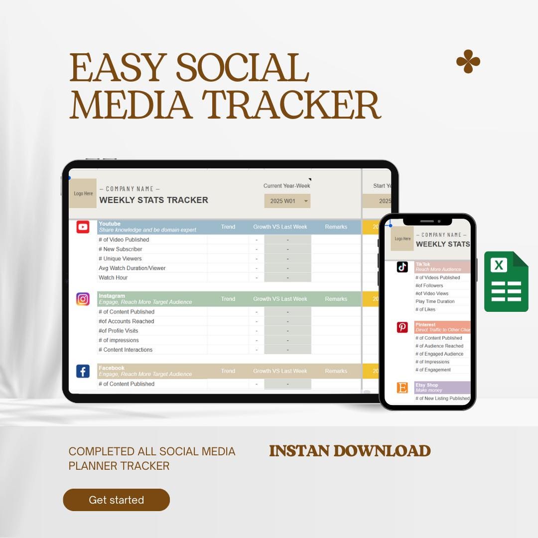 Social Media Content Planner: Tracker for Instagram, Tiktok, Pinterest ...
