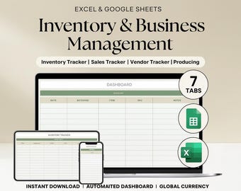 Bestandsverfolgung Excel & Google Sheets | Bestandsführung, Umsatz-Tracker, automatisierte Dashboard-Vorlage