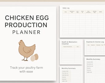 Huhn Expense Tracker Geflügel Farm Logbuch (Printable PDF & Excel)