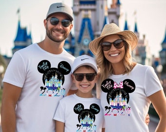 Personalise Disney Trip 2024 Family shirts , Mickey Minnie Disney Matching Shirt, Vacation Shirts, Disney Shirts, Disney Birthday Shirts,