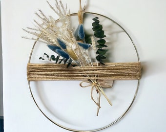 Krans gedroogde eucalyptus: boho boerderij bloemen hoepel muurdecoratie