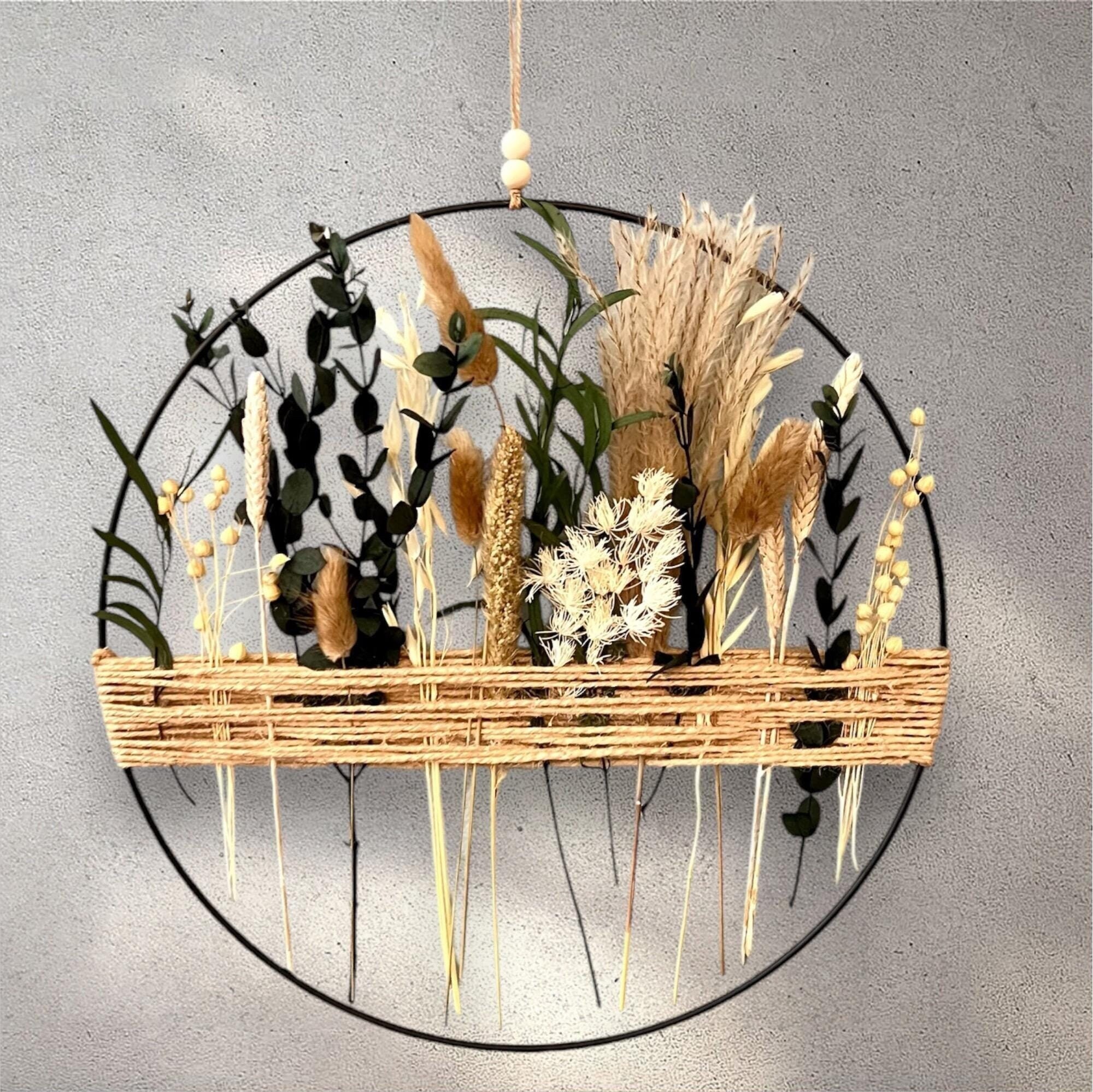 21 Winter Wreath Ideas Beyond Christmas 17 Dried Flowers Wreath, Boho Wall Art Hoop, Naturalistic, Eucalyptus…