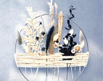 Dried Wildflower Hoop Wreath: Boho Farmhouse Wall Decor