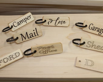 Wood Engraved Key Ring