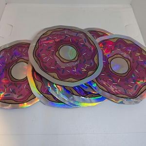 3D Sprinkled Donut  Shaped Smell Proof Mylar Storage Bag 3.5g to 5g 4&quot; x 4&quot; Circle