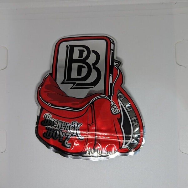 3D Red BackPack Boyz Shaped Smell Proof Mylar 3.5g to 7g Storage Bag