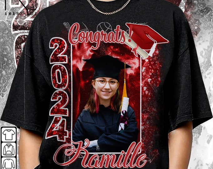 Amare Box Personalized Graduation Bootleg Shirt, Custom Graduation Senior Class Of 2024 Graduate Family, Gift For Women And Man 0404 MLUD
