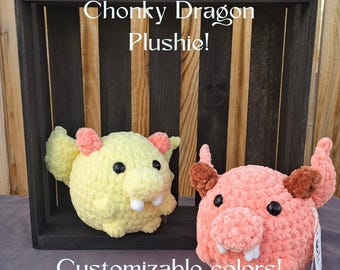 Chonky Dragon Plush | Fat Dragon Plushie | Made-to-Order Dragon Birthday Gift
