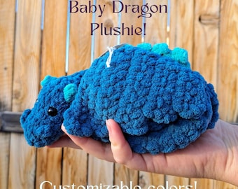 Baby Dragon Plushie | Sleeping Dragon Plushie | Made to order | Dragon stuffed animal | Dragon Birthday Gift