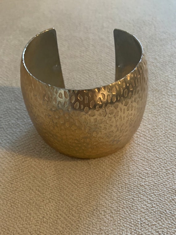 Large Gold Cuff Bracelet - image 1