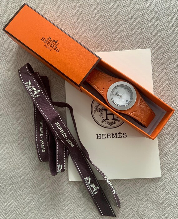Hermes Arne HA3.210 White Dial Quartz Leather Watch, Orange
