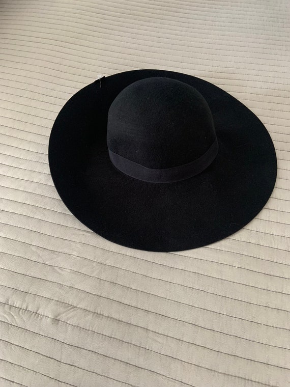 Vintage Black Felt Floppy Hat