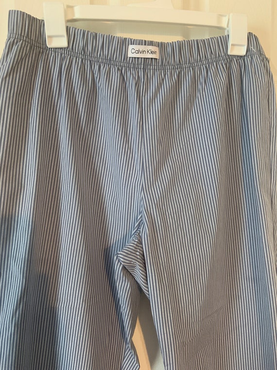 Vintage Calvin Klein Blue Stripe Pants, Size Medi… - image 2