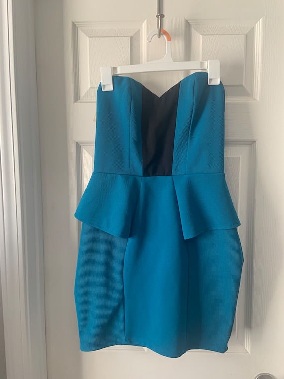 Vintage Lipsy London Tube Top Peplum Dress, Medium