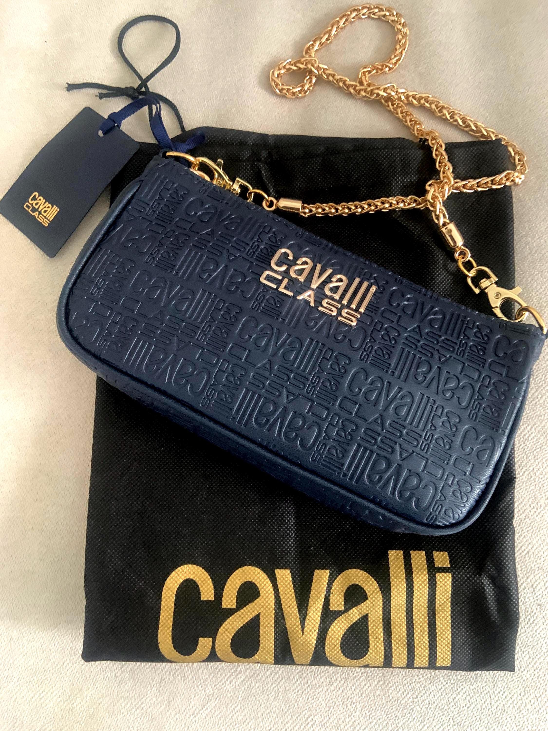 希少ヴィンテージ！ロベルト・カヴァリ レザーロゴ ショルダーバッグ