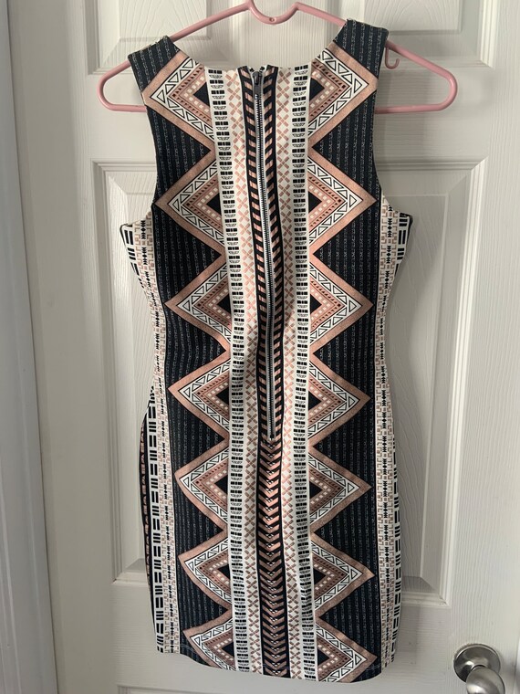 Vintage Charlotte Russe Aztec Stretch Dress, Small - image 2