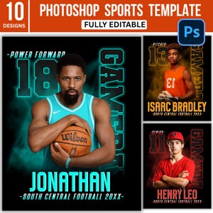 Photoshop Sports PSD Template Bundle, Senior Night Sports PSD Designs, Sports Posters Template, Memory Mates, Game Day Social Media & More