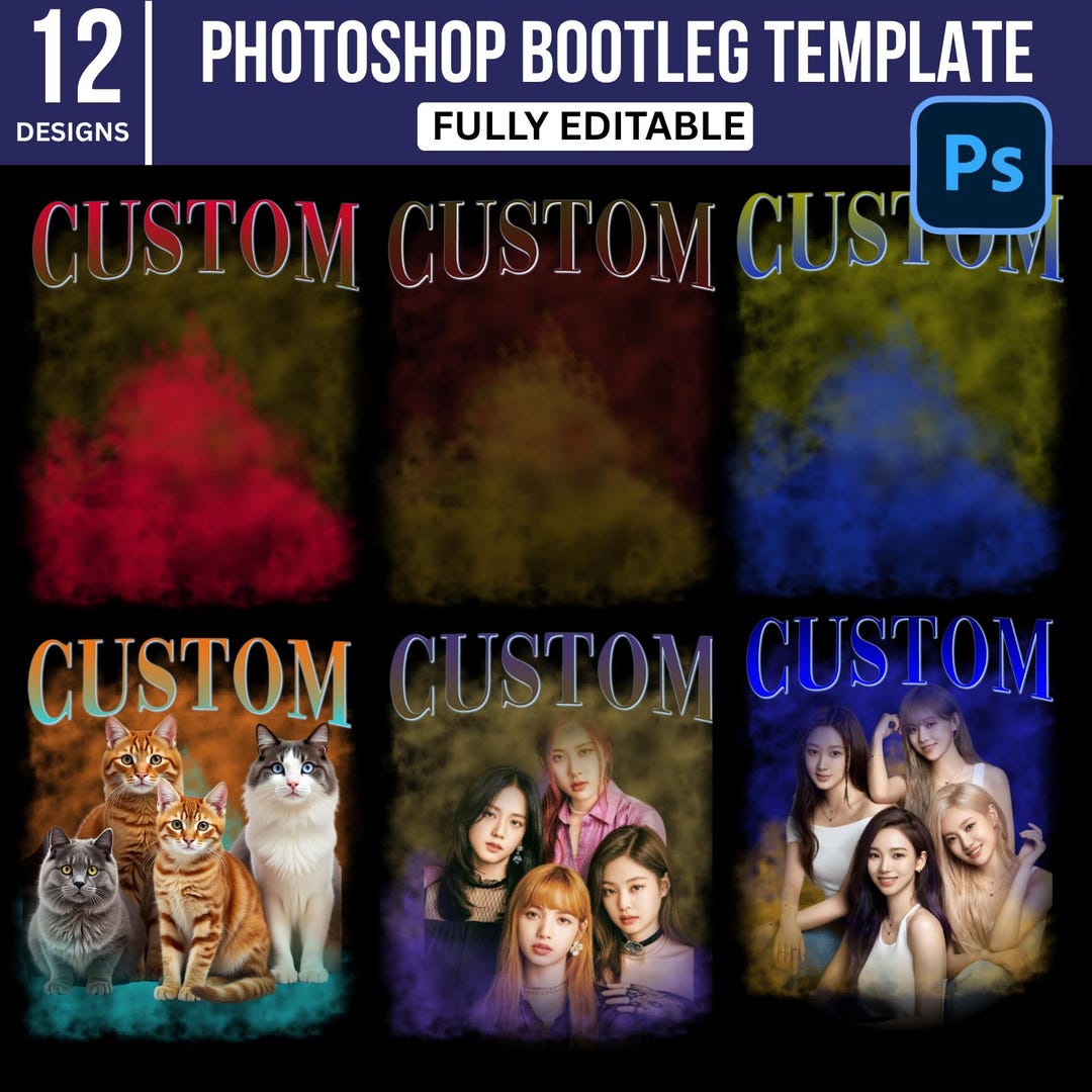 DIY Bootleg Rap T-shirt Template: 90s Retro Design (PSD Digital ...