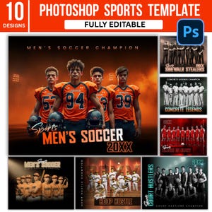 Photoshop Sports Template Bundle | 10 PSD Athlete Banners | Editable All-Sports Poster Designs