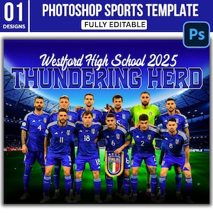 Baseball Team Poster Template: Editable Sports Graphics (PSD Digital Download)