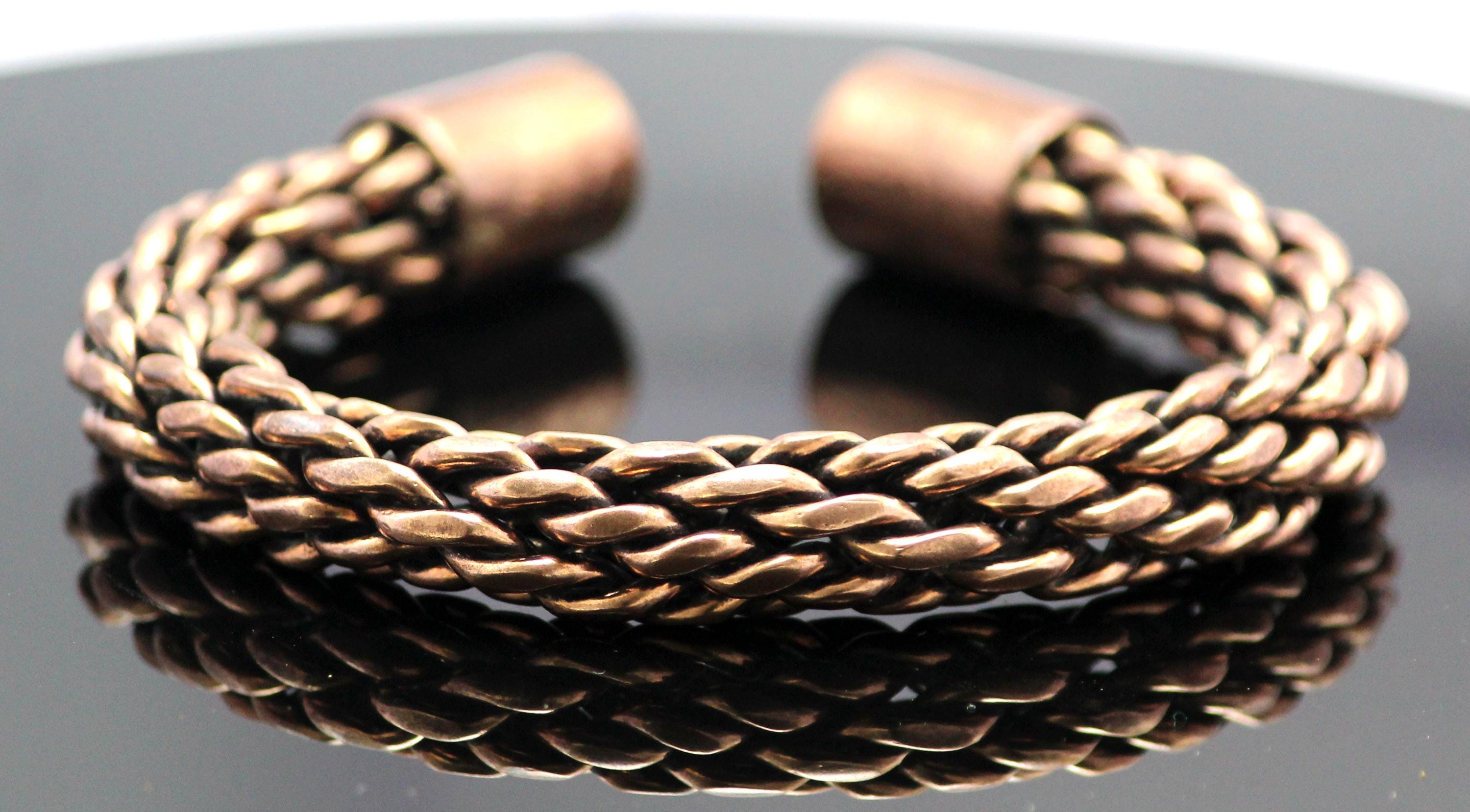 Bracelet Large En Cuivre – Diamètre 6,5 Cm, Style Vintage, Occasion Bon état