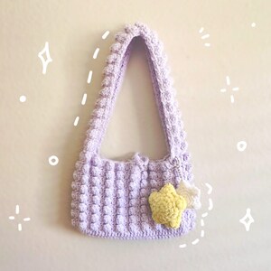Crochet Popcorn Puff Shoulder Bag Aesthetic Charm Bag zdjęcie 2