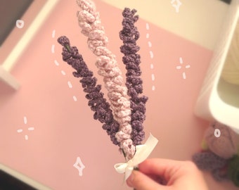 Crochet Lavender Flowers | Crochet Flower Bouquet | Artificial Handmade Lavender | Mother's Day Flowers | Spring Flower Gift |