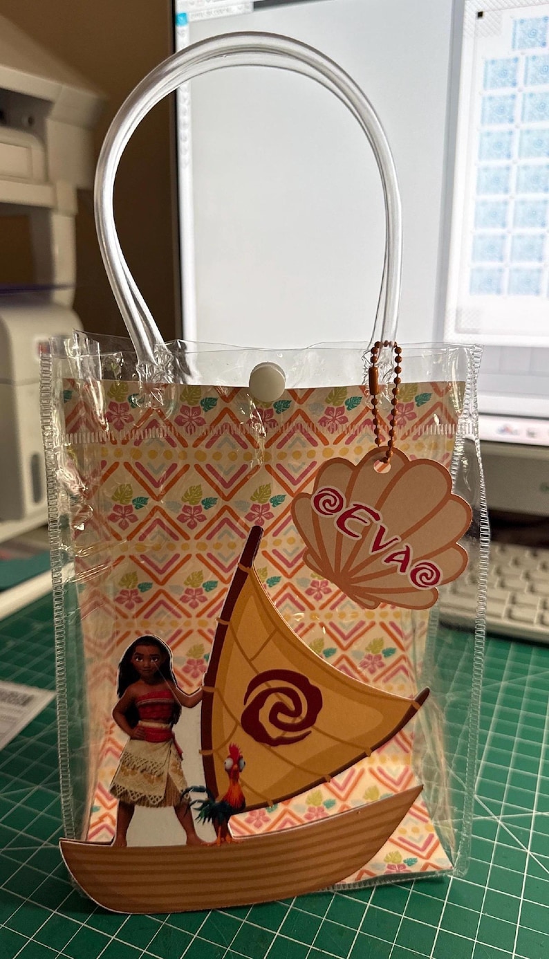 Moana – spersonalizowana przezroczysta torebka na upominki: urodzinowa torebka na słodycze zdjęcie 8
