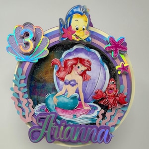 Little Mermaid Cake Topper Mermaid vibes Ariel cake topper little mermaid party invitation little mermaid party decor
