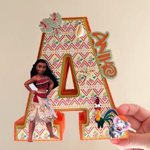 Moana 3D Buchstaben Zeichen: Handgemachtes Party Herzstück Bild 2