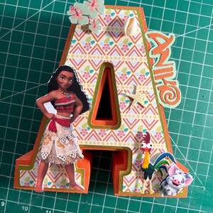 Moana 3D Buchstaben Zeichen: Handgemachtes Party Herzstück Bild 3