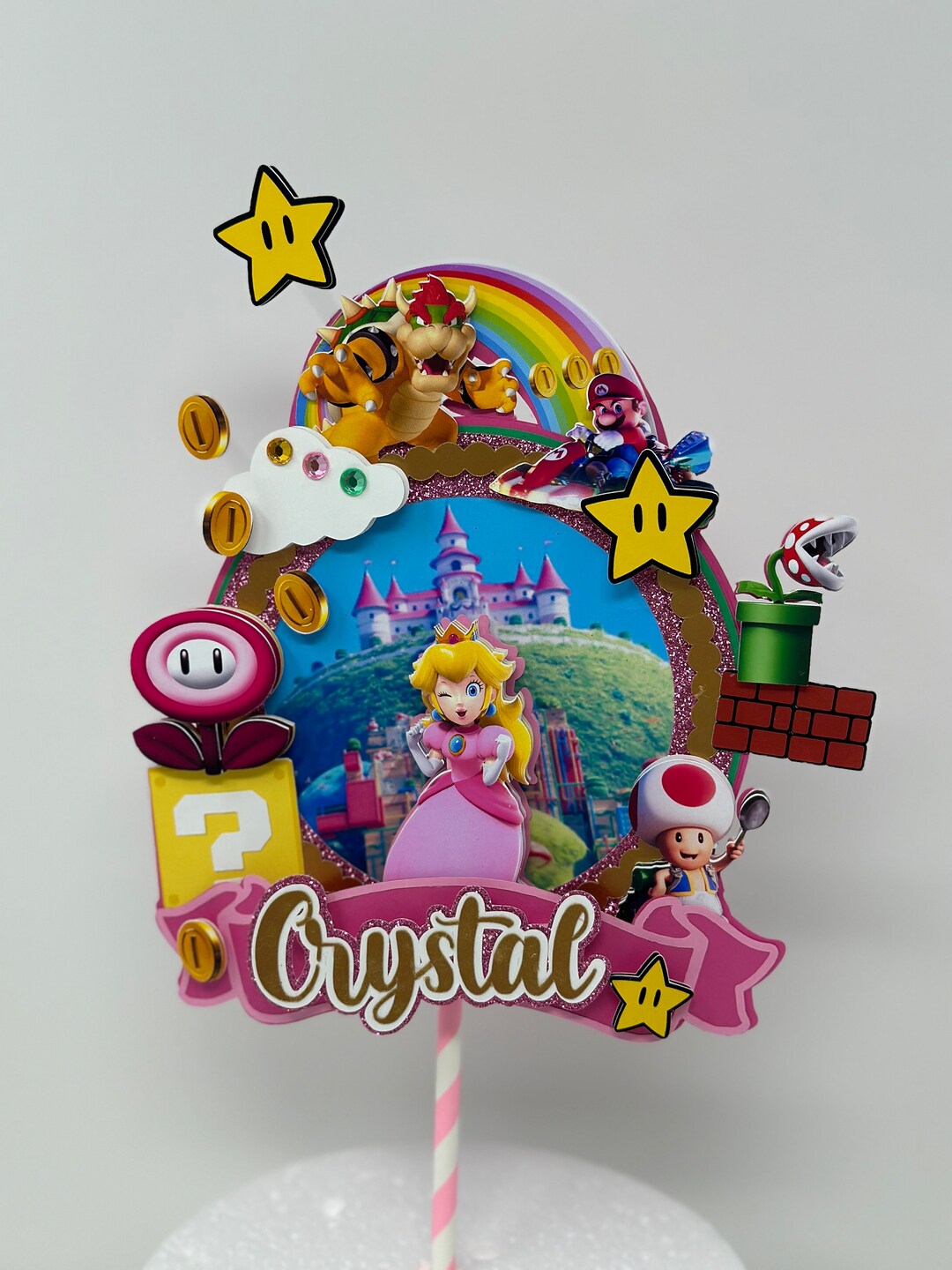 Princess Peach Cake Topper Princess Peach Birthday Princess Peach Party ...