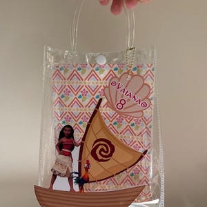Moana – spersonalizowana przezroczysta torebka na upominki: urodzinowa torebka na słodycze zdjęcie 7