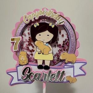 Capybara Cake Topper Capybirthday Capivara Capybara birthday capybara party decor capivara themed party