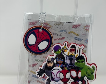 Personalized Spidey and Friends Clear Favor Bag