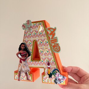 Moana 3D Buchstaben Zeichen: Handgemachtes Party Herzstück Bild 5
