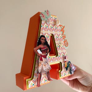 Moana 3D Buchstaben Zeichen: Handgemachtes Party Herzstück Bild 7